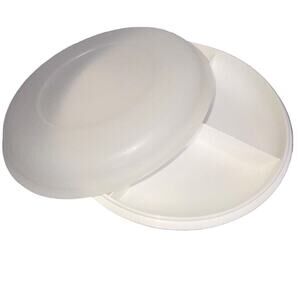 Tupperware Round Divided Pie Taker Vegetable Server W Lid